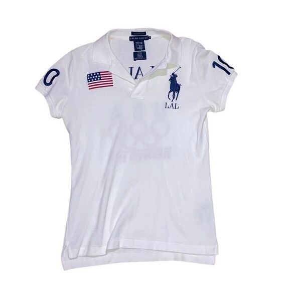Ralph Lauren Size Medium 2010Vancouver Olympic Games Embroidered Short Sleeve - Picture 1 of 5